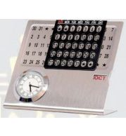 Metal Calendar Clock for Executive Desk and Office Table Display, Premium Time and Date Gift Item for Corporate Gifting, Branding and Everyday Professional Use